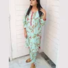 Mint Green Floral Printed 2-Piece Lawn Suit