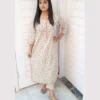 Cream Floral Striped Printed 2 Piece Lawn Suit For Women Elegant Cream Floral Striped Printed 2 Piece Lawn Suit For Women