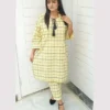 Untitled-2-15 Mustard Check Printed 2-Piece Lawn Suit