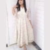 Elegant Ivory Floral Chikankari Frock For Women