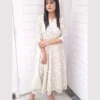 Ivory Floral Chikankari Frock