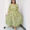 Untitled-2-31 Pastel Olive Floral Frock Set