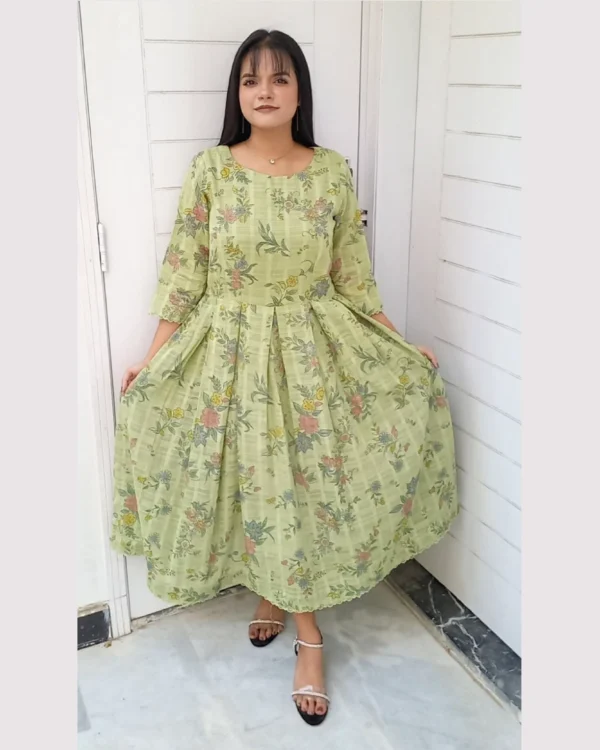Untitled-2-31 Pastel Olive Floral Frock Set