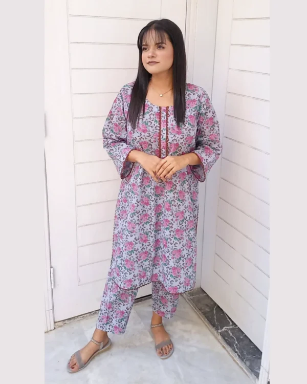 Untitled-2-38 Grey Pink Floral Printed 2-Piece Lawn Suit