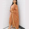 Peach Festive Suit With Mirror Net Dupatta Elegant Peach Festive Suit With Mirror Net Dupatta