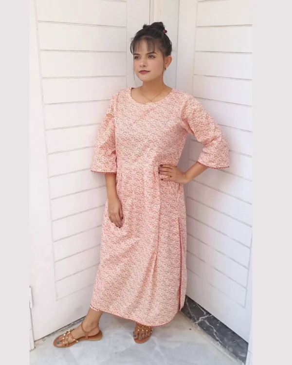 Untitled-3-11 Peach Floral Printed 2-Piece Lawn Suit