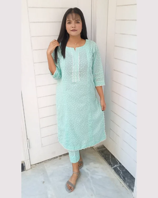 Untitled-3-14 Mint Polka Dot Printed 2-Piece Lawn Suit