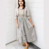 Grey Printed Lawn Frock With Trouser For Women Elegant Grey Printed Lawn Frock With Trouser For Women