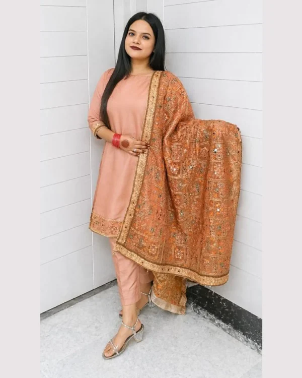 Untitled-3-19 Peach Suit with Mirror Net Dupatta