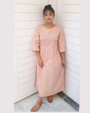 Peach Floral Printed 2 Piece Lawn Suit For Women Elegant Peach Floral Printed 2 Piece Lawn Suit For Women