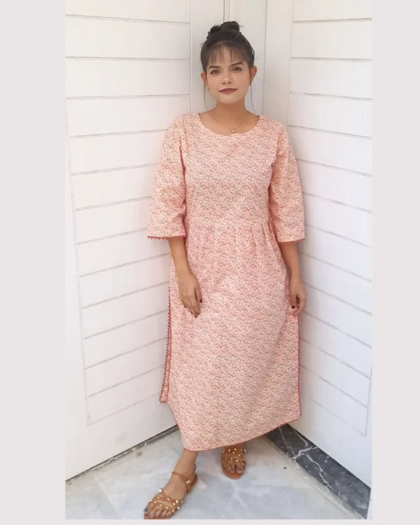 Peach Floral Printed 2 Piece Lawn Suit For Women Elegant Peach Floral Printed 2 Piece Lawn Suit For Women