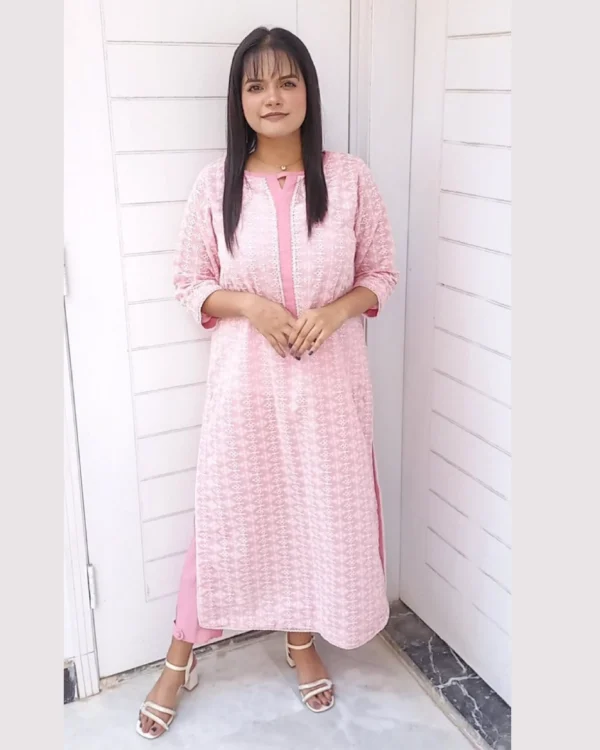 Soft Pink Printed 2 Piece Lawn Set For Women Elegant Soft Pink Printed 2 Piece Lawn Set For Women