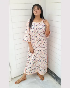 Soft Pink Floral Printed 2 Piece Lawn Suit For Women Pastel Multi Floral Printed Lawn Suit