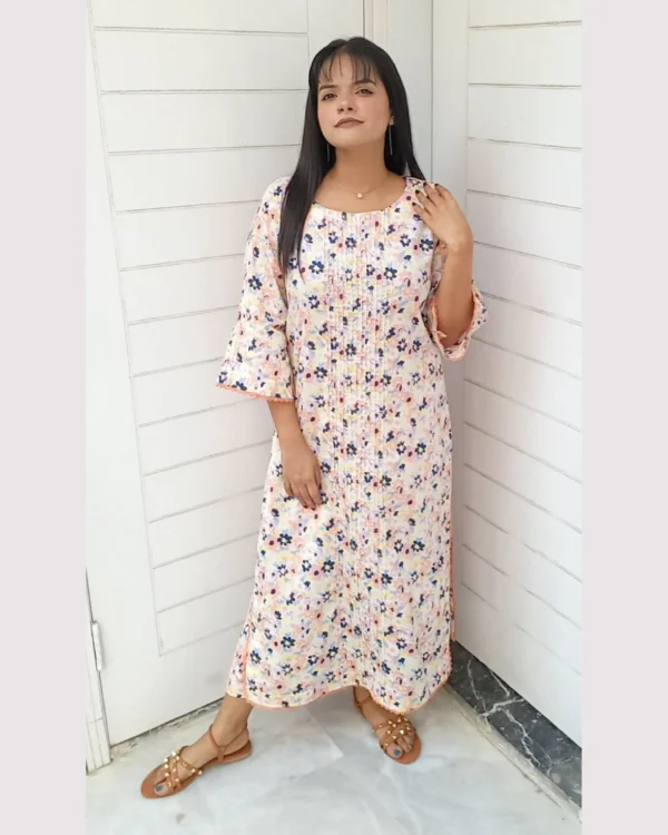 Soft Pink Floral Printed 2 Piece Lawn Suit For Women Pastel Multi Floral Printed Lawn Suit