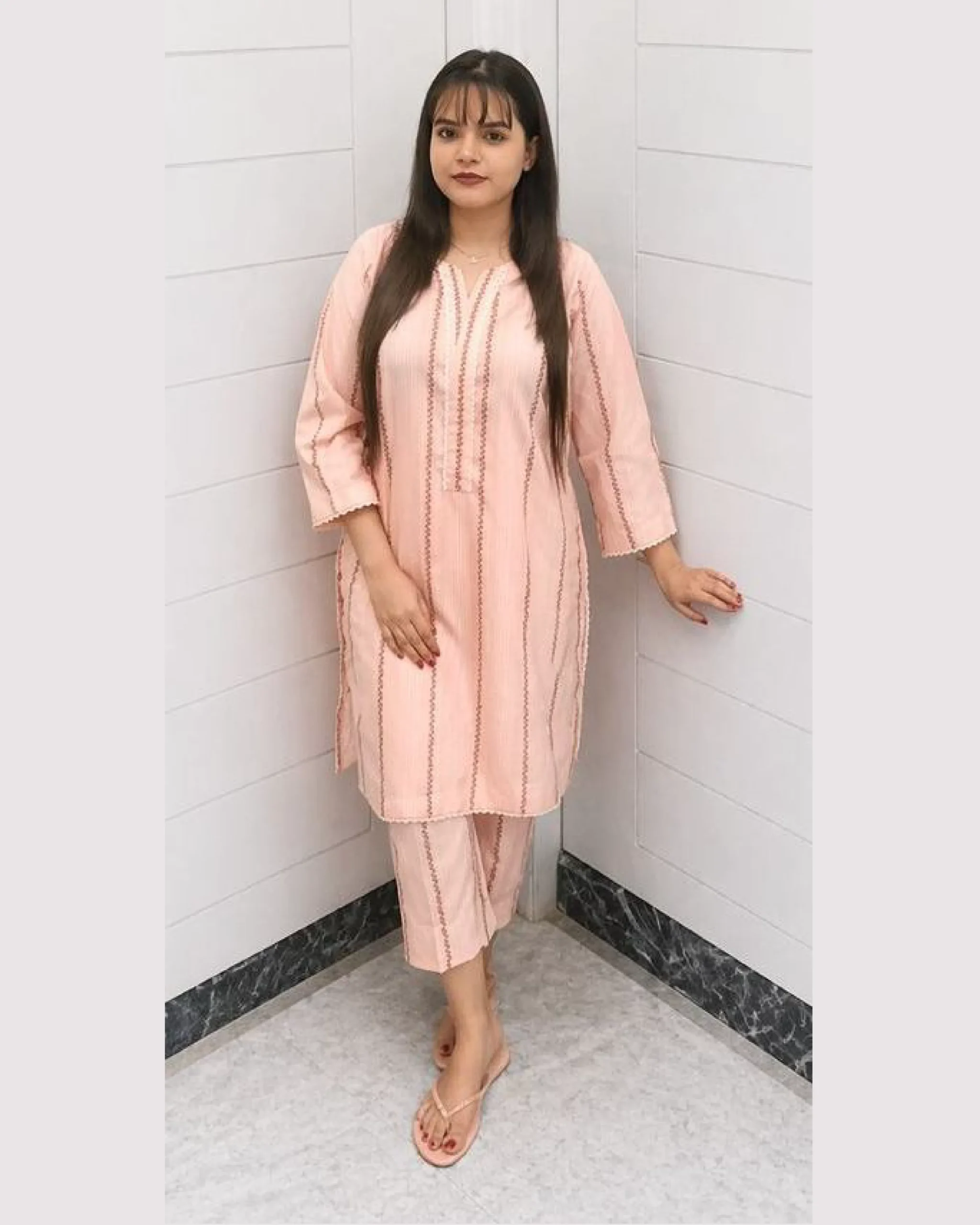 Blush Pink Printed Lawn Suit For Women Elegant Blush Pink Printed Lawn Suit For Women