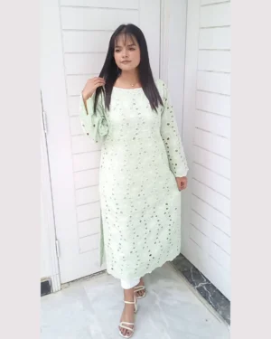 Mint Green Chikankari 2 Piece Lawn Set For Women Elegant Mint Green Chikankari 2 Piece Lawn Set For Women