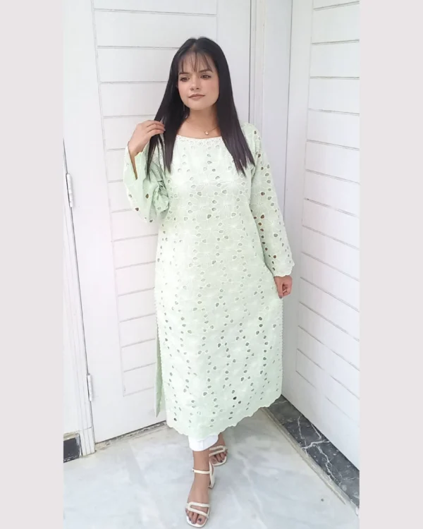 Mint Green Chikankari 2 Piece Lawn Set For Women Elegant Mint Green Chikankari 2 Piece Lawn Set For Women