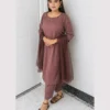 Elegant Mauve Satin Silk 3 Piece Festive Suit For Women Elegant Mauve Satin Silk 3 Piece Festive Suit For Women