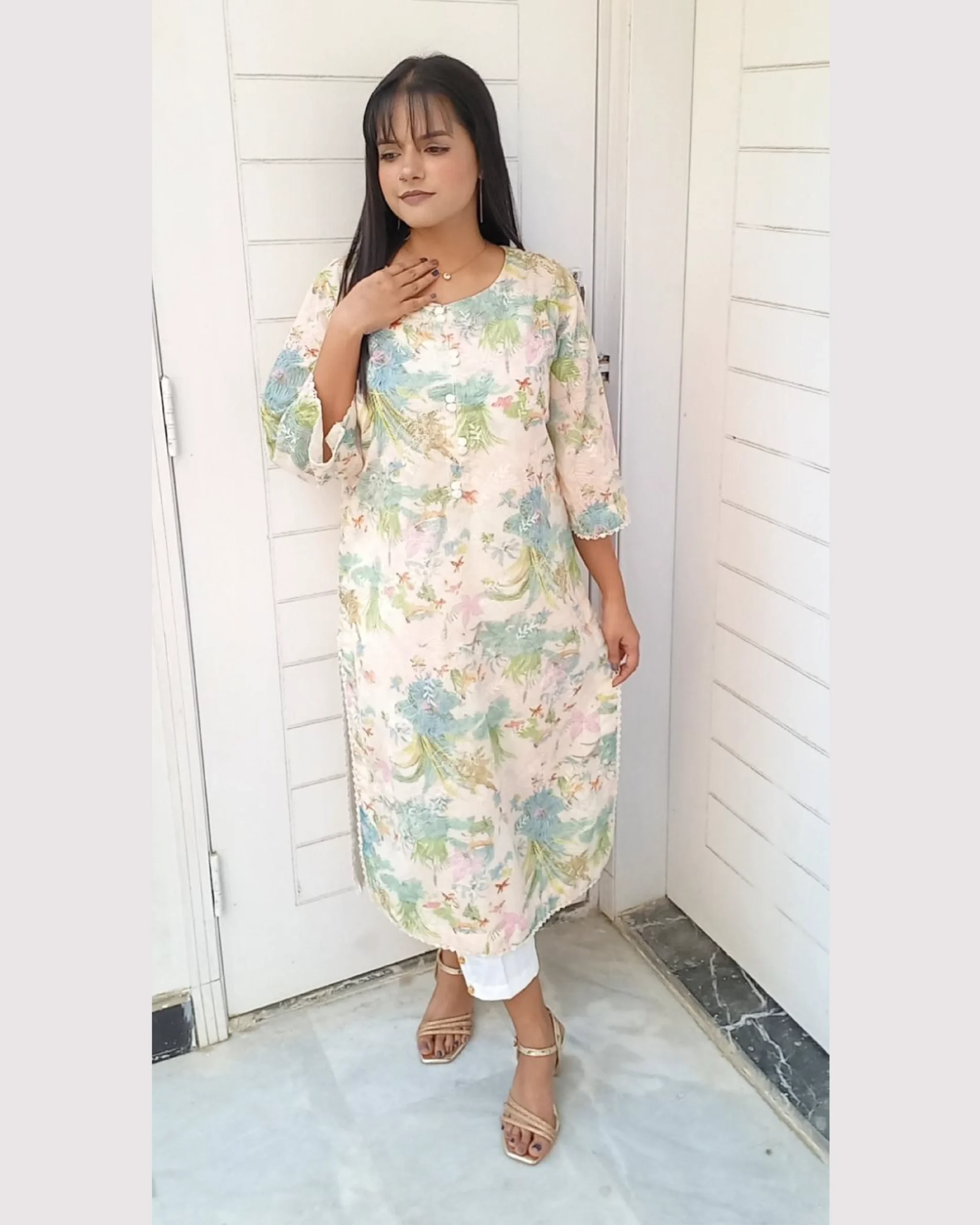 Pastel Multi Floral Printed 2 Piece Lawn Set For Women Elegant Pastel Multi Floral Printed 2 Piece Lawn Set For Women