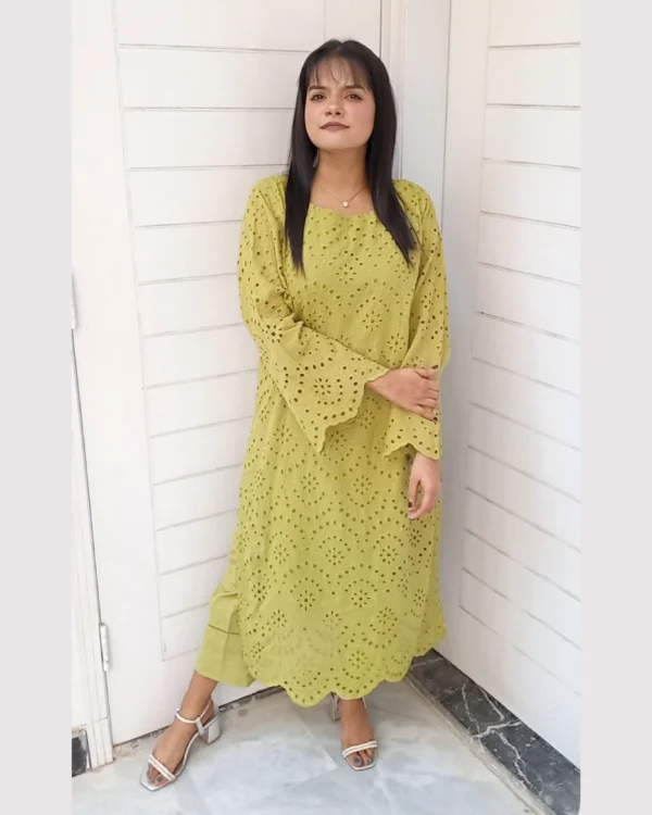 Untitled-4-22 Lime Green Chikankari 2-Piece Lawn Set