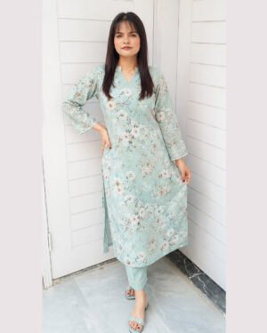 UntMint Floral Printed 2-Piece Lawn Suit – Affordable Summer Lawn Collection in Pakistan Mint floral printed 2-piece lawn suit with matching trouser from affordable summer lawn collection in Pakistan